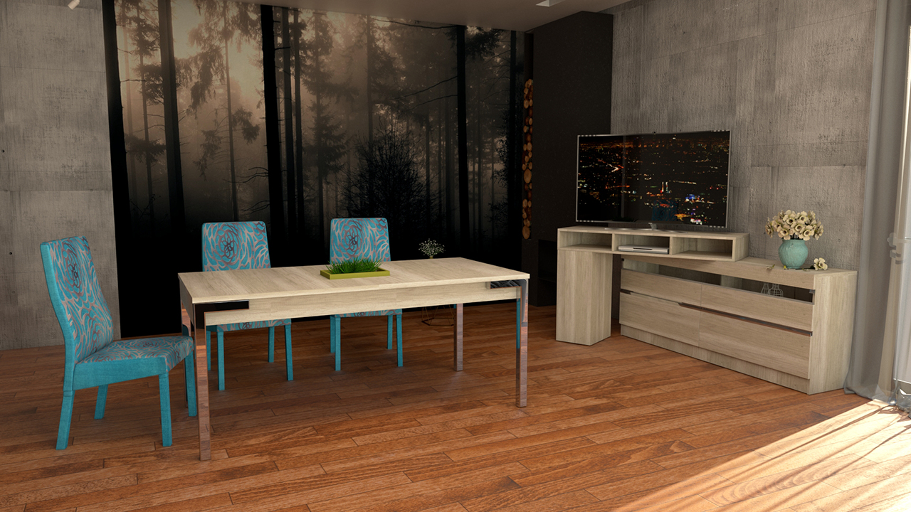 Mesa Rectangular Capri 1,80 m (Patas Cromadas) - Imagen 5