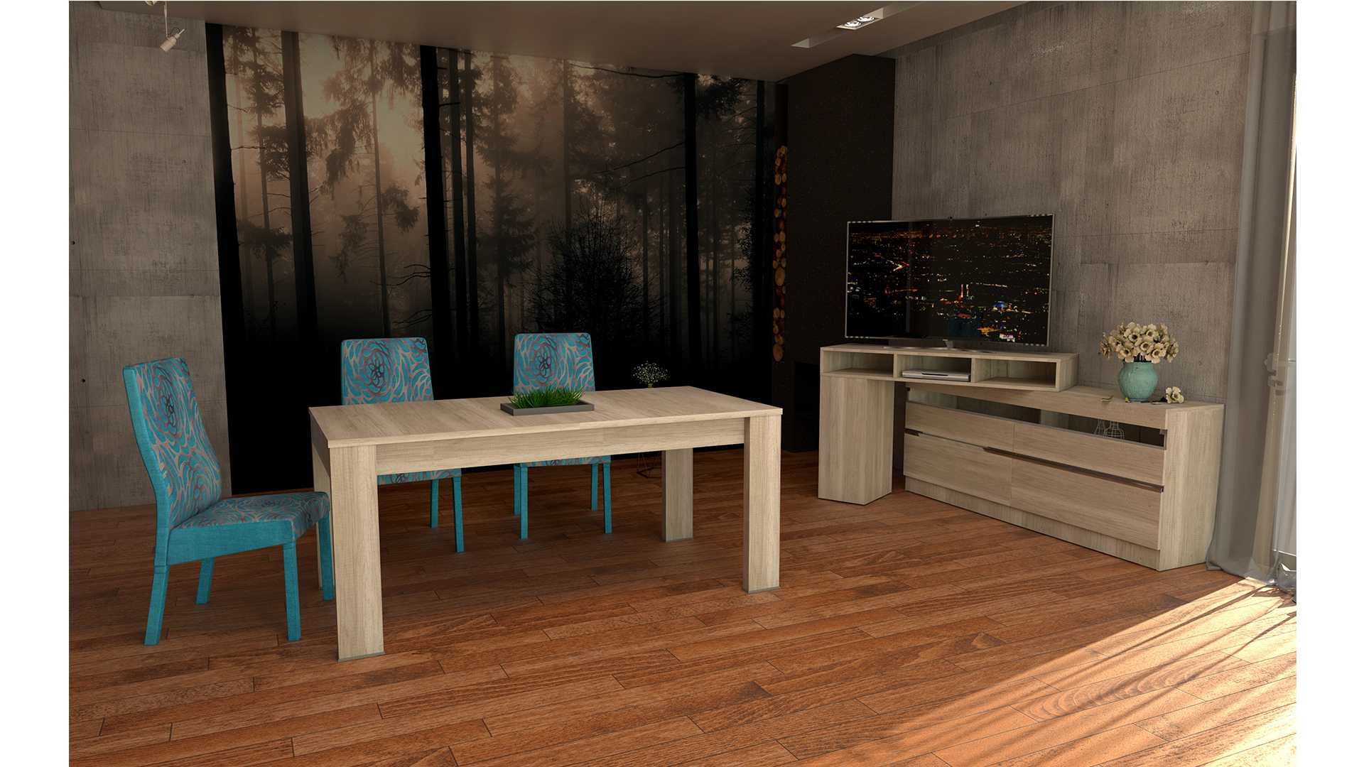 Mesa Extensible Capri 1,40 a 1,85 m (Patas de Madera) - Imagen 3