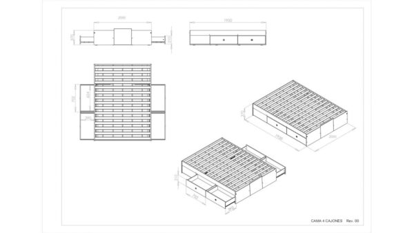 Base de Cama Extensible 1.40 a 2.00 m - Imagen 2